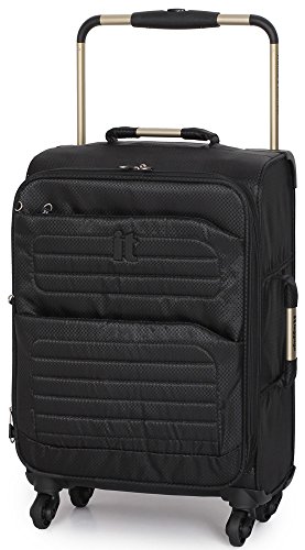 5055816333762 - IT LUGGAGE WORLD'S LIGHTEST SPINNER COLLECTION WITH QUILTED FRONT 22 INCH CARRY ON, BLACK, ONE SIZE