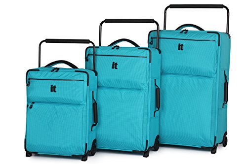 5055816388953 - IT LUGGAGE WORLD'S LIGHTEST LOS ANGELES 3 PIECE SET, TURQUOISE TWO TONE, ONE SIZE