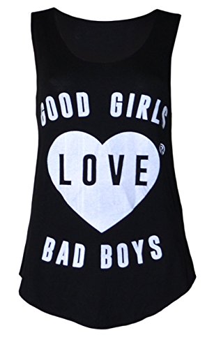 5055838764032 - WOMENS GOOD GIRLS LOVE BAD BOYS VEST TOP (M8) (4/6 (UK 8/10), BLACK)