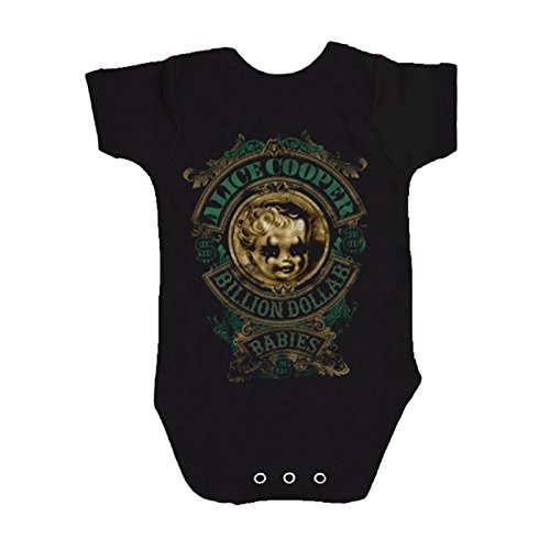 5055949815616 - ALICE COOPER BILLION DOLLAR BABY OFFICIAL NEW BLACK BABY GROW (AGES 3-24MONTHS)