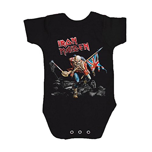 5055949815661 - IRON MAIDEN THE TROOPER OFFICIAL BABIES BLACK BABY GROW (AGES 3-24MONTHS)