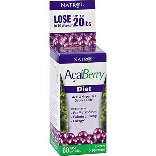 5056018941632 - NATROL ACAIBERRY DIET - 60 CAPSULES - ACAI AND GREEN TEA SUPERFOODS - HELPS SUPPORT FAT METABOLISM AND ENERGY - CALORIE BURNING