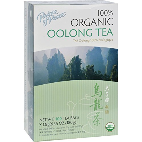 5056018986312 - PRINCE OF PEACE ORGANIC OOLONG TEA - 100 TEA BAGS - 95%+ ORGANIC - 100% NATURAL - ANTIOXIDANT - HAND PICK, DELIGHTLY AROMATIC WITH A MILD FLAVOR AND BRIGHT GOLDEN COLOR