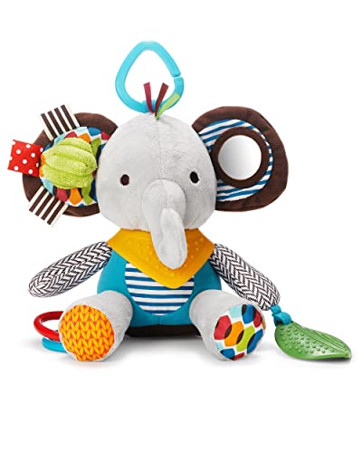 5057065645504 - SKIP HOP BANDANA BUDDIES BABY ACTIVITY AND TEETHING TOY WITH MULTI-SENSORY RATTLE AND TEXTURES, ELEPHANT
