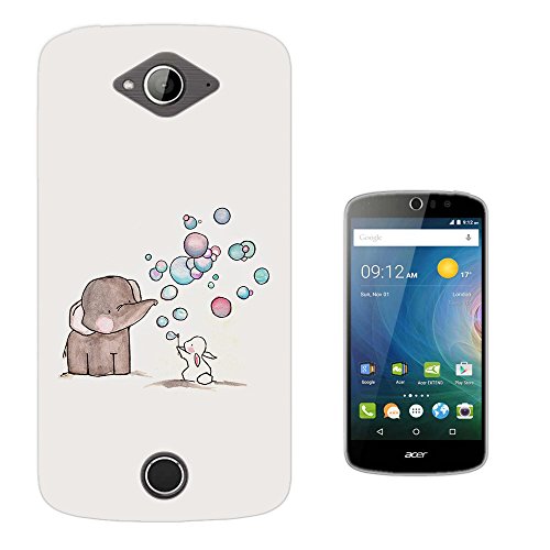 5057213644335 - 1245 - COOL FUN TRENDY CUTE ELEPHANT BUNNY RABBIT HEART LOVE BALLOON KAWAII FUNNY DESIGN ACER LIQUID Z530 FASHION TREND CASE GEL RUBBER SILICONE ALL EDGES PROTECTION CASE COVER