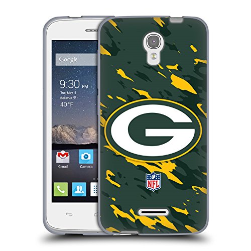 5057261608198 - OFFICIAL NFL CAMOU GREEN BAY PACKERS LOGO SOFT GEL CASE FOR ALCATEL ONETOUCH POP ASTRO