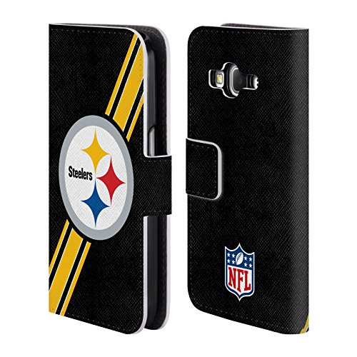 5057263797968 - OFFICIAL NFL STRIPES PITTSBURGH STEELERS LOGO LEATHER BOOK WALLET CASE COVER FOR SAMSUNG GALAXY CORE PRIME