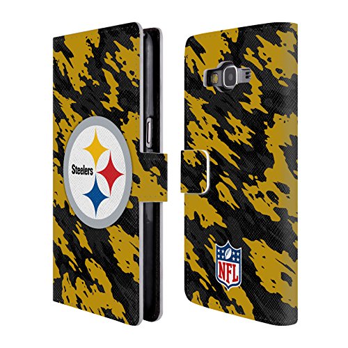 5057263798125 - OFFICIAL NFL CAMOU PITTSBURGH STEELERS LOGO LEATHER BOOK WALLET CASE COVER FOR SAMSUNG GALAXY GRAND PRIME