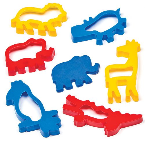 5060083900449 - JUNGLE ANIMAL DOUGH CUTTERS FOR CHILDREN FOR BAKING COOKIES MODELLING AND MAKING TROPICAL SCENES (PACK OF 6)