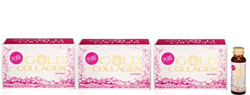 5060098854768 - 3 X PURE GOLD COLLAGEN 10 DAY PROGRAMME FOOD SUPPLEMENT 30 DAY SUPPLY IN TOTAL (30 X 50ML IN TOTAL) BY MINERVA