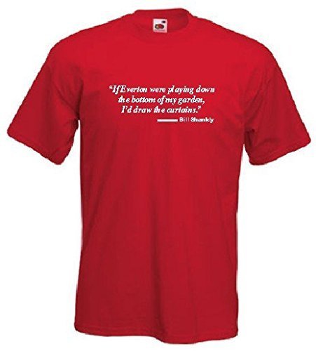 5060257841578 - INVICTA SCREEN PRINTERS MEN'S LIVERPOOL BILL SHANKLY CURTAINS CLUB T SHIRT LARGE RED