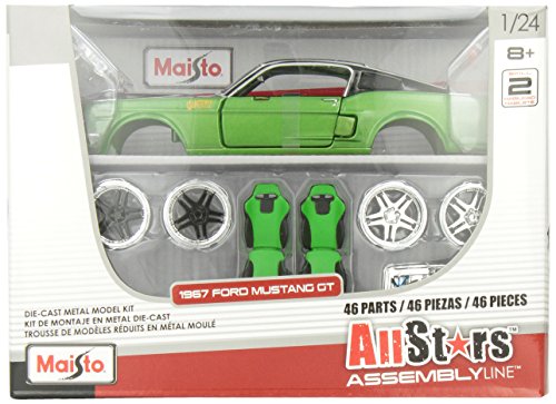 5060271439256 - MAISTO 1:24 SCALE ALL STAR ASSEMBLY LINE 1967 FORD MUSTANG GT DIECAST MODEL KIT - COLORS MAY VARY