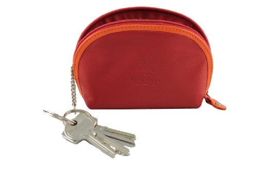 5060293692462 - VISCONTI RB 63 MULTI COLORED RED / ORANGE / CRIMSON LADIES SOFT LEATHER COIN PURSE AND KEY WALLET WITH KEY CHAIN