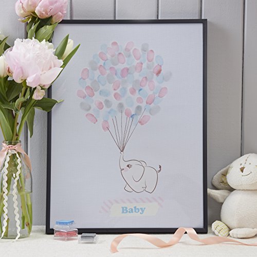 5060303703232 - GINGER RAY LITTLE ONE BABY ELEPHANT FINGER PRINT KEEPSAKE GUESTBOOK, MIXED