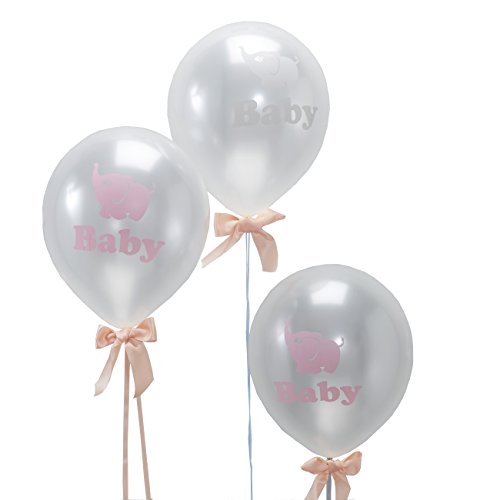 5060303703270 - GINGER RAY LITTLE ONE BABY ELEPHANT SHOWER PEARLISED BALLOONS, MIXED