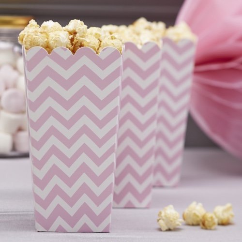 5060303704321 - GINGER RAY CHEVRON DIVINE POPCORN PARTY TREAT BOXES, PINK