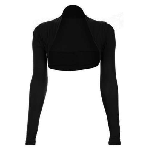 5060318279494 - STYLE WOMENS JERSEY LONG SLEEVED SHRUG (ONE SIZE 6-12, BLACK)