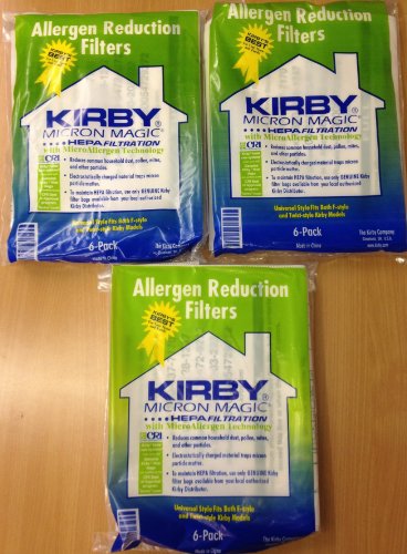 5060336773905 - 3 PACKS OF KIRBY #204811 (18 BAGS) - UNIVERSAL HEPA WHITE CLOTH BAGS - GENUINE KIRBY PRODUCT - SHIPPED BY BUYPARTS