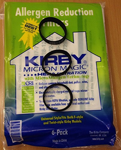 5060336773943 - KIRBY UNIVERSAL BAGS: 1 PACK (6 BAGS) OF UNIVERSAL HEPA WHITE CLOTH BAGS KIRBY #204811 AND 3 KIRBY BELTS #301289 - GENUINE KIRBY PRODUCT - SHIPPED BY BUYPARTS