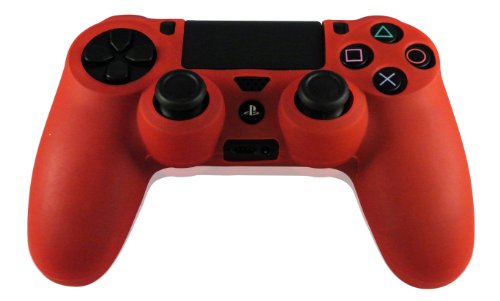 5060385640081 - LUPO RED PS4 CONTROLLER SILICONE SKIN GRIP COVER