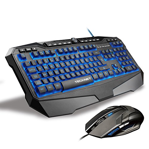 5060449849535 - TECKNET® GRYPHON PRO LED ILLUMINATED PROGRAMMABLE GAMING KEYBOARD AND MOUSE SET, WATER-RESISTANT DESIGN, US LAYOUT