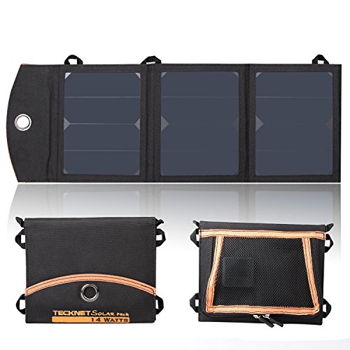 5060449849542 - TECKNET ULTRA-COMPACT 14W DUAL-PORT SOLAR CHARGER WITH BLUETEK™ SMART CHARGING TECHNOLOGY