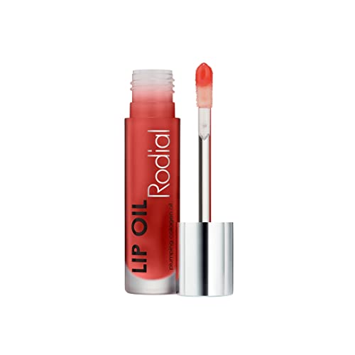 5060725475465 - RODIAL PLUMPING COLLAGEN LIP OIL SUGAR CORAL 0.13FL.OZ, VEGAN COLLAGEN-INFUSED LIP OIL WITH MACADAMIA AND JOJOBA OIL, DEEP HYDRATION FOR FULLER-LOOKING POUT, ULTRA-NOURISHING FORMULA FOR SILKY LIPS