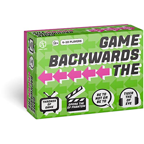 5060959630029 - THE BACKWARDS GAME | SUPER SILLY PARTY GAME | COOPERATIVE TEAM-BASED WORD GAME | FUN FAMILY GAME FOR KIDS AND ADULTS | AGES 12+ | 4-10 PLAYERS | AVERAGE PLAYTIME 30-60 MINUTES | MADE BY FORMAT GAMES