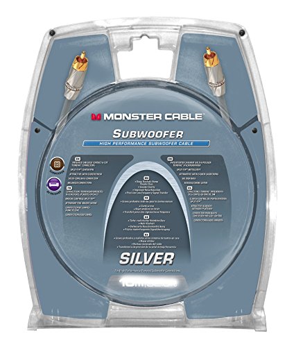 0050644680649 - MONSTER SILVER HIGH PERFORMANCE SUBWOOFER CABLE - 24 FEET
