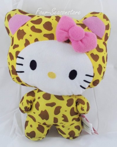 5065498798346 - HELLO KITTY PLUSH DOLL TOY - LEOPARD W/ PINK BOW. CUTE TOY FOR KIDS