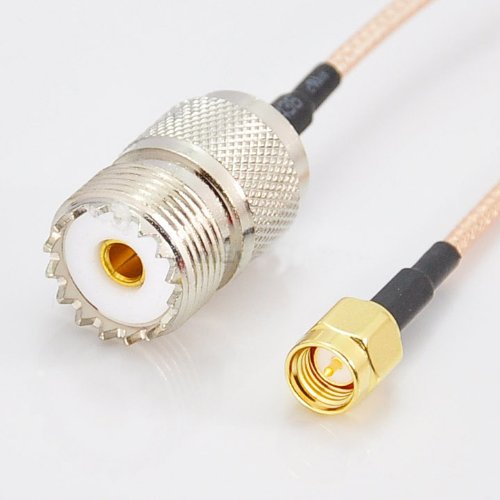 0508959589947 - HANDHELD ANTENNA CABLE SMA MALE TO UHF SO-239 FEMALE CONNECTORS 6''