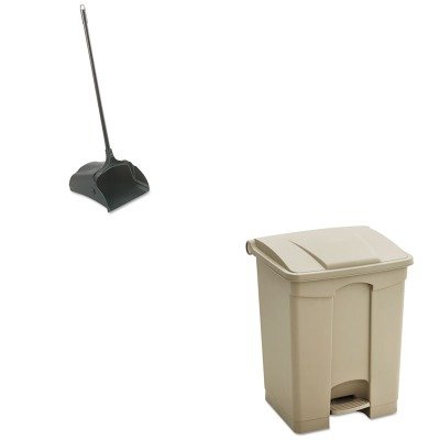 0510001829178 - KITRCP253100BKSAF9923TN - VALUE KIT - SAFCO LARGE CAPACITY PLASTIC STEP-ON RECEPTACLE (SAF9923TN) AND RUBBERMAID-BLACK LOBBY PRO UPRIGHT DUST PAN, OPEN STYLE (RCP253100BK)