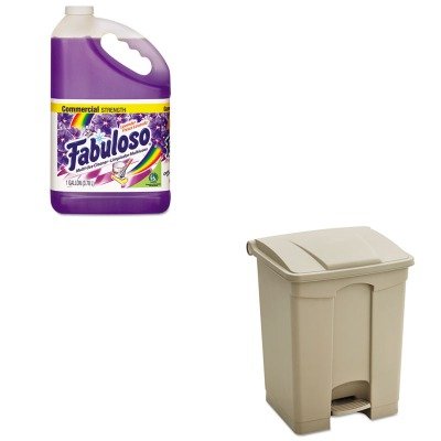 0510001829208 - KITCPM04307EASAF9923TN - VALUE KIT - SAFCO LARGE CAPACITY PLASTIC STEP-ON RECEPTACLE (SAF9923TN) AND FABULOSO ALL-PURPOSE CLEANER (CPM04307EA)