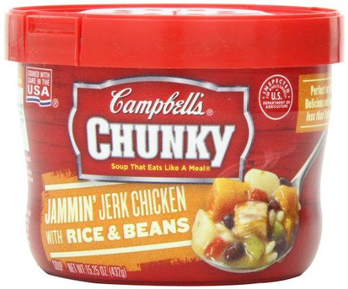0051000200457 - CAMPBELL'S CHUNKY JAMMIN' JERK CHICKEN WITH RICE & BEANS SOUP, 15.25 (PACK OF 8)