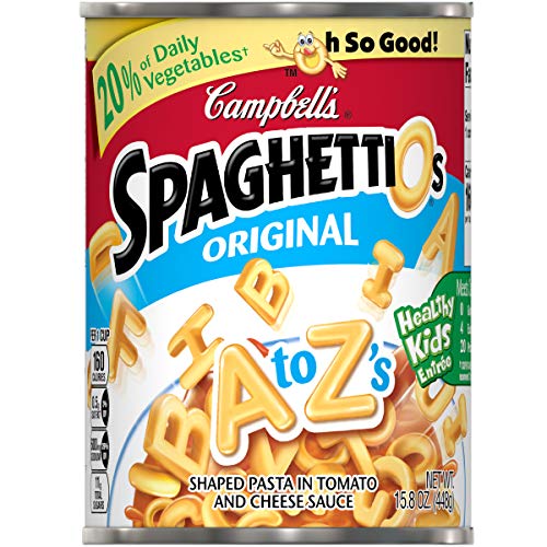 0051000233417 - CAMPBELLS SPAGHETTIOS CANNED PASTA, ORIGINAL A TO ZS, 15.8 OZ. CAN