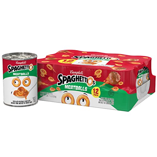 0051000272898 - SPAGHETTIOS CAMPBELLS CANNED PASTA WITH MEATBALLS, 15.6 OUNCE. CAN, PACK OF 12