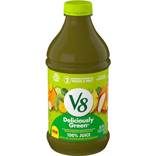 0051000286055 - V8 BLENDS DELICIOUSLY GREEN JUICE, MADE WITH REAL VEGETABLE AND FRUIT JUICES, 46 FL OZ BOTTLE