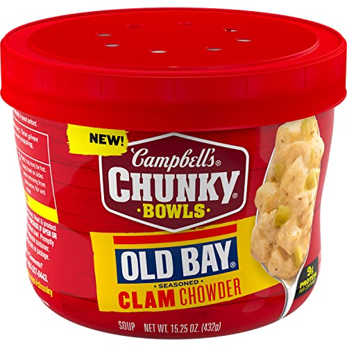 0051000286321 - CAMPBELL’S CHUNKY SOUP, OLD BAY SEASONED CLAM CHOWDER, 15.25 OZ MICROWAVABLE BOWL