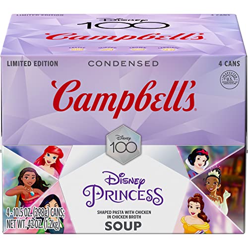0051000287496 - CAMPBELLS CONDENSED CHICKEN SOUP, DISNEY PRINCESS SHAPED PASTA, 10.5 OZ CAN (PACK OF 4)