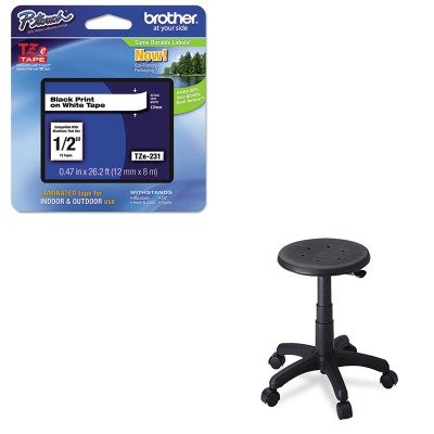 0510003084650 - KITBRTTZE231SAF5100 - VALUE KIT - SAFCO OFFICE STOOL WITH CASTERS (SAF5100) AND BROTHER TZE STANDARD ADHESIVE LAMINATED LABELING TAPE (BRTTZE231)