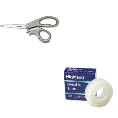 0510003177215 - KITACM13227MMM6200341296 - VALUE KIT - WESTCOTT EZ-OPEN SCISSORS AND BOX CUTTERS (ACM13227) AND HIGHLAND INVISIBLE PERMANENT MENDING TAPE (MMM6200341296)