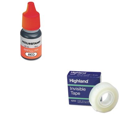0510003679818 - KITCOS090683MMM6200341296 - VALUE KIT - COSCO ACCU-STAMP GEL INK REFILL (COS090683) AND HIGHLAND INVISIBLE PERMANENT MENDING TAPE (MMM6200341296)