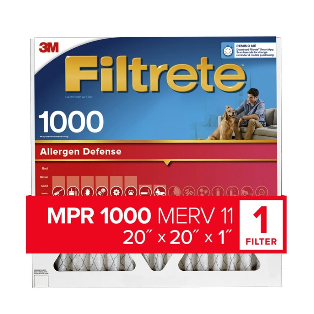 0005111109802 - FILTRETE™ ALLERGEN DEFENSE FURNACE AC AIR FILTER 1000 MPR