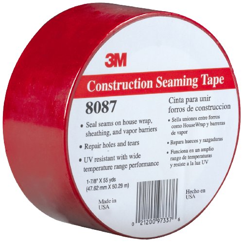 0051111917749 - 3M CONSTRUCTION SEAMING TAPE 8087 RED, 48 MM X 50 M, 1 7/8 IN X 55 YD (PACK OF 1