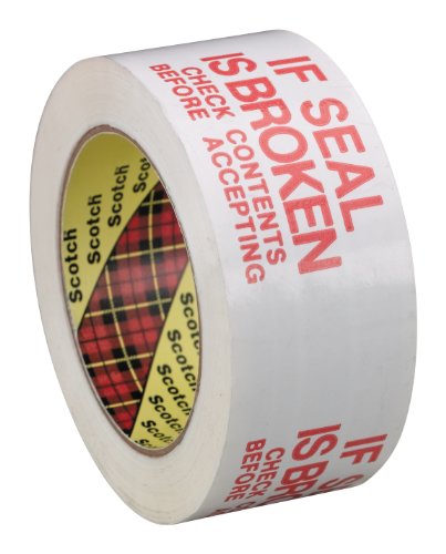 0051115687747 - SCOTCH PRINTED MESSAGE IF SEAL IS BROKEN CHECK CONTENTS BEFORE ACCEPTING BOX SEALING TAPE 3771 WHITE, 48 MM X 100 M, CONVENIENTLY PACKAGED (PACK OF 1)
