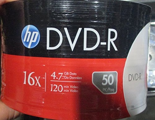 0051122279171 - HP 16X 4.7GB 120-MINUTE DVD-R MEDIA 50-PIECE SPINDLE