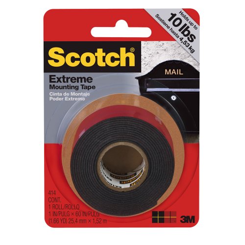 5112788198024 - SCOTCH 414/DC EXTREME MOUNTING TAPE, 1 BY 60-INCH, BLACK