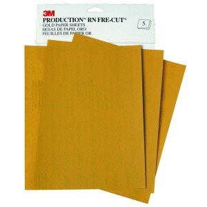 0051131025493 - 3M 2549 80GT GOLD FRE-CUT PRODUCTION RESINITE GOLD SHEET, 9 X 11 IN. P80A, 50 SHEETS-SLEEVE