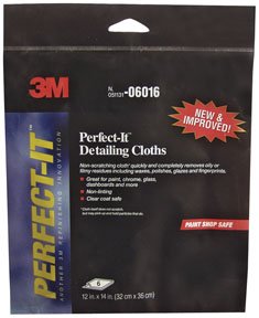 0051131060166 - 3M 06016 PERFECT-IT DETAILING CLOTHS, 06016, 12 IN X 14 IN, 6 CLOTHS PER PACK