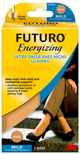 0051131201132 - FUTURO ULTRA SHEER KNEE HIGHS FOR WOMEN, NUDE, LARGE, MILD 8-15 MM/HG , (PACK OF 2)